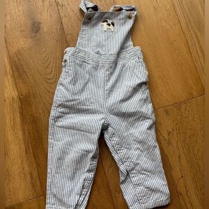 Janie and jack striped overalls boys 12-18mo